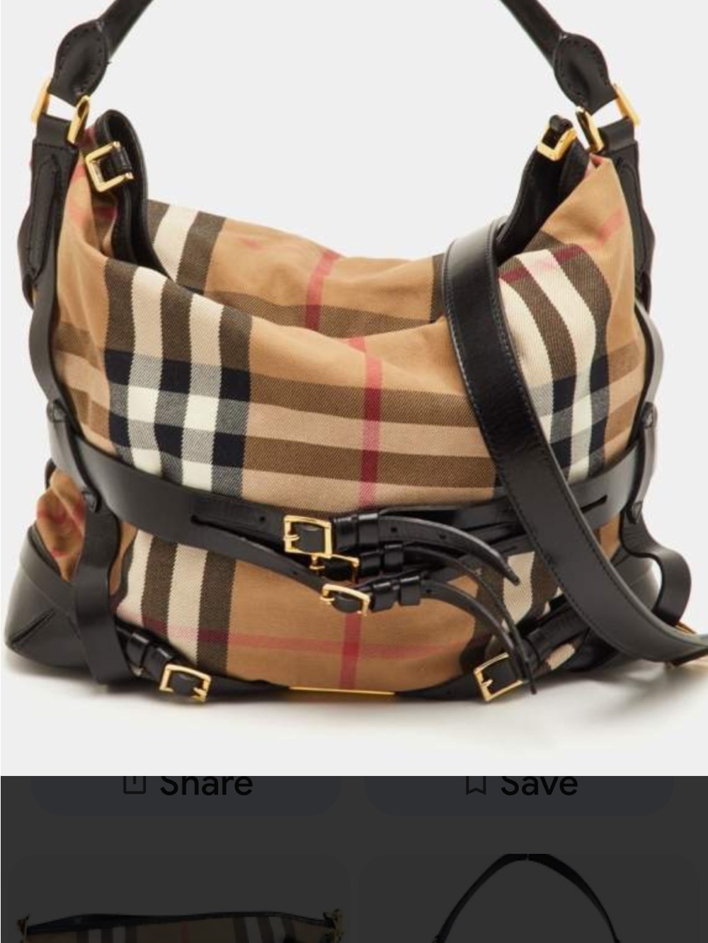 Burberry Beige and black check canvas